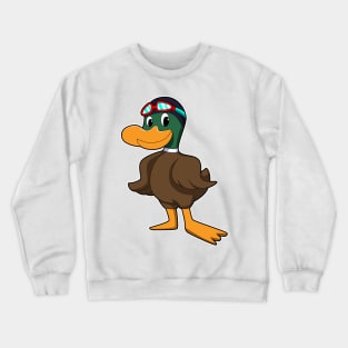 Duck at Swimming with Swimming goggles Crewneck Sweatshirt